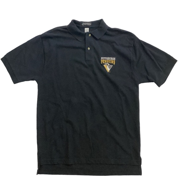 Vintage Pittsburgh Penguins Men's InnerHarbor Embroidered Black Polo Shirt XL - Picture 1 of 7